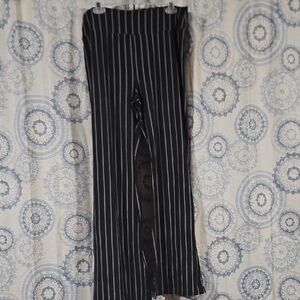 No Boundaries Black and White Striped Wide Leg Pants